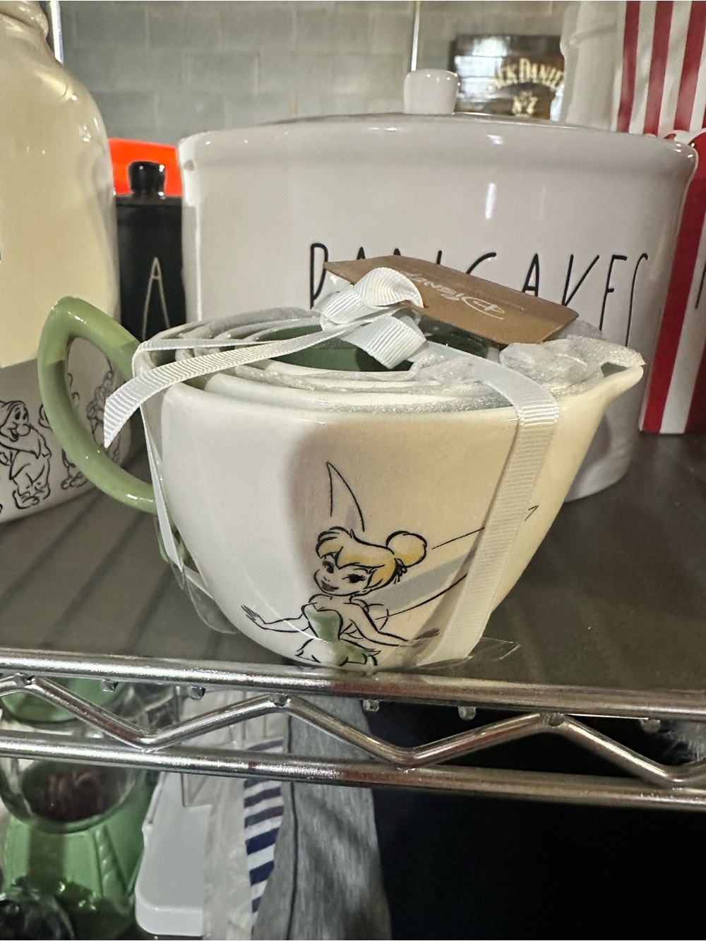 Rae Dunn Disney Tinker Bell Ceramic Teacup style Measuring Cups